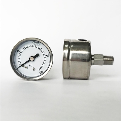 1.5 Inches 160 Psi Liquid Filled Pressure Gauge 1/8 NPT Center Back Mount Pressure Gauge