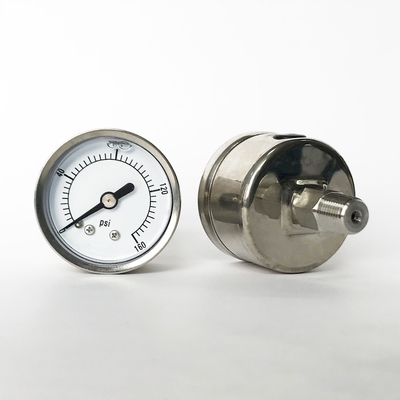 1.5 Inches 160 Psi Liquid Filled Pressure Gauge 1/8 NPT Center Back Mount Pressure Gauge