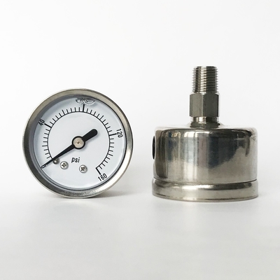 1.5 Inches 160 Psi Liquid Filled Pressure Gauge 1/8 NPT Center Back Mount Pressure Gauge